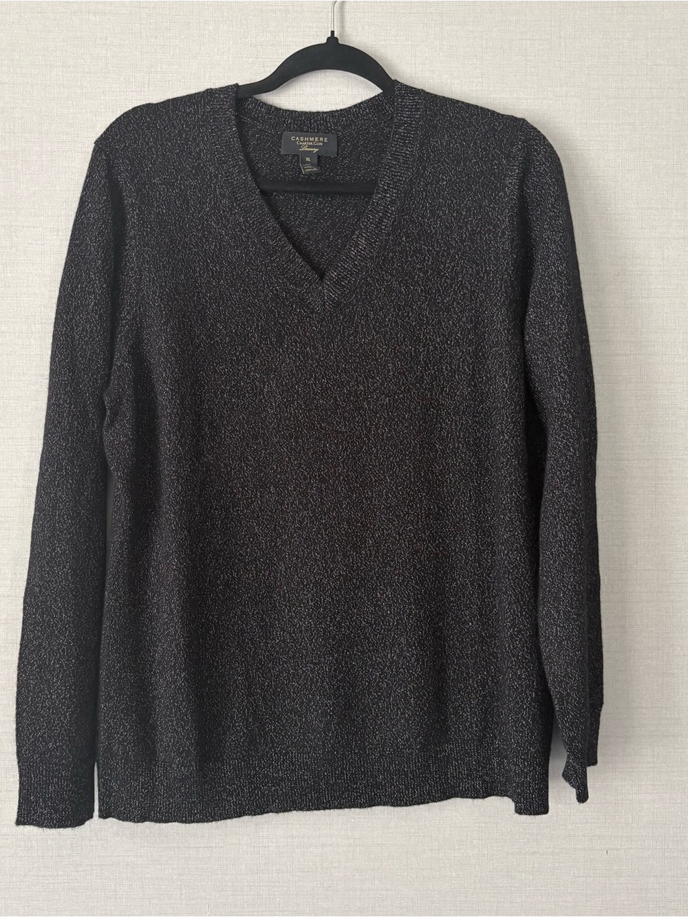 Cashmere sweater Charter Club V-Neck in metallic Black